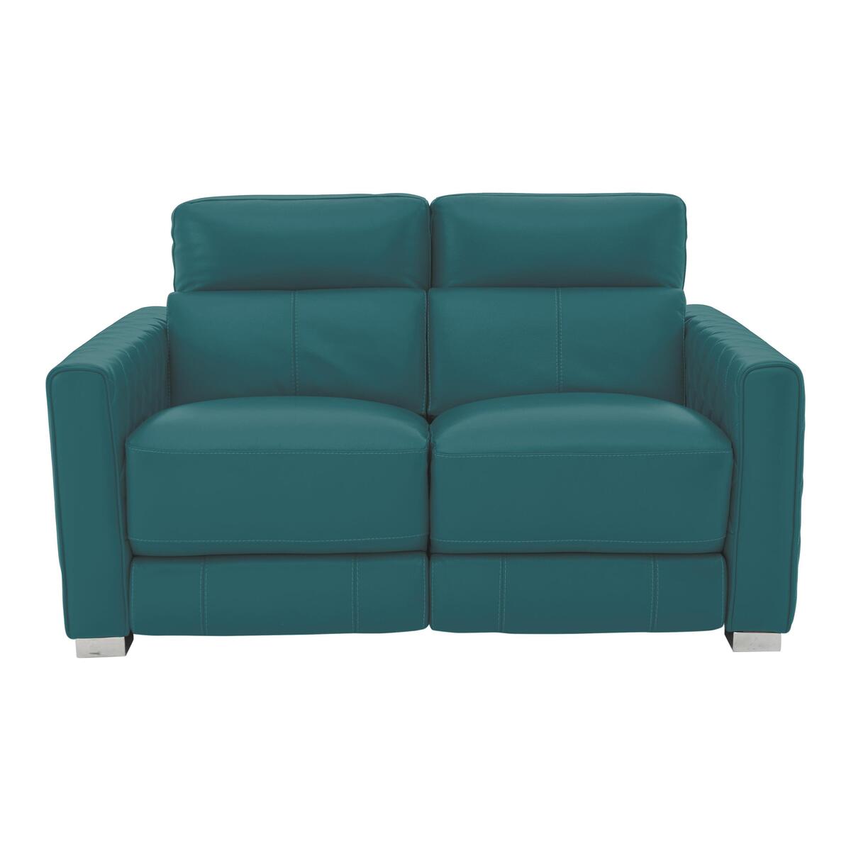 Vesper 2 Seater Leather Power Sofa with Power Headrests - Blue- World of Leather – image 1