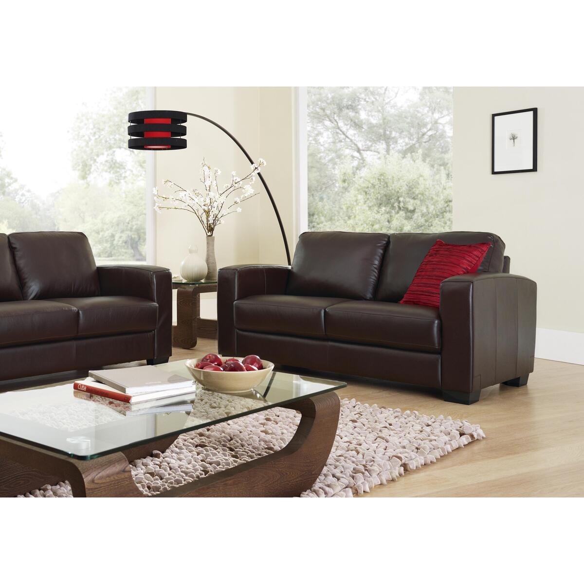 Dante 3 Seater Leather Sofa - Red