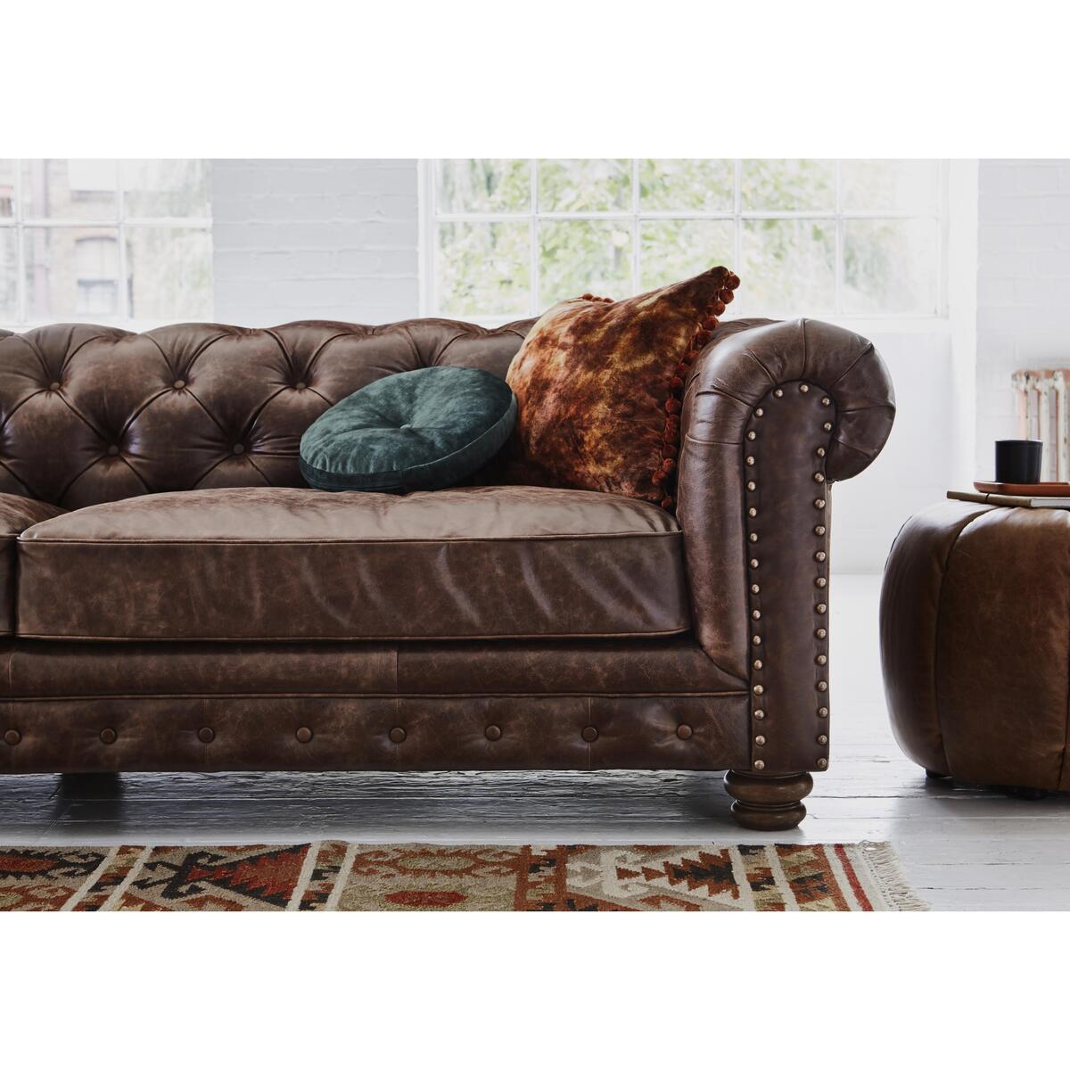 Alexander and James - Camden Collection Brixton 4 Seater Leather Sofa - Brown – image 3