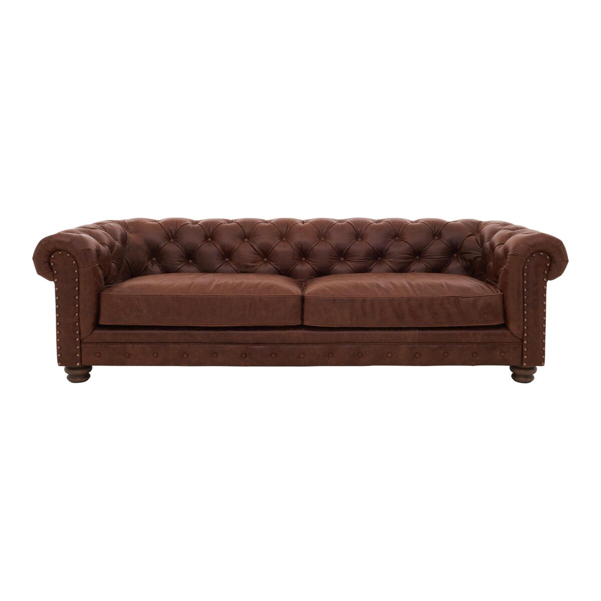 Alexander and James - Camden Collection Brixton 4 Seater Leather Sofa - Brown – image 1