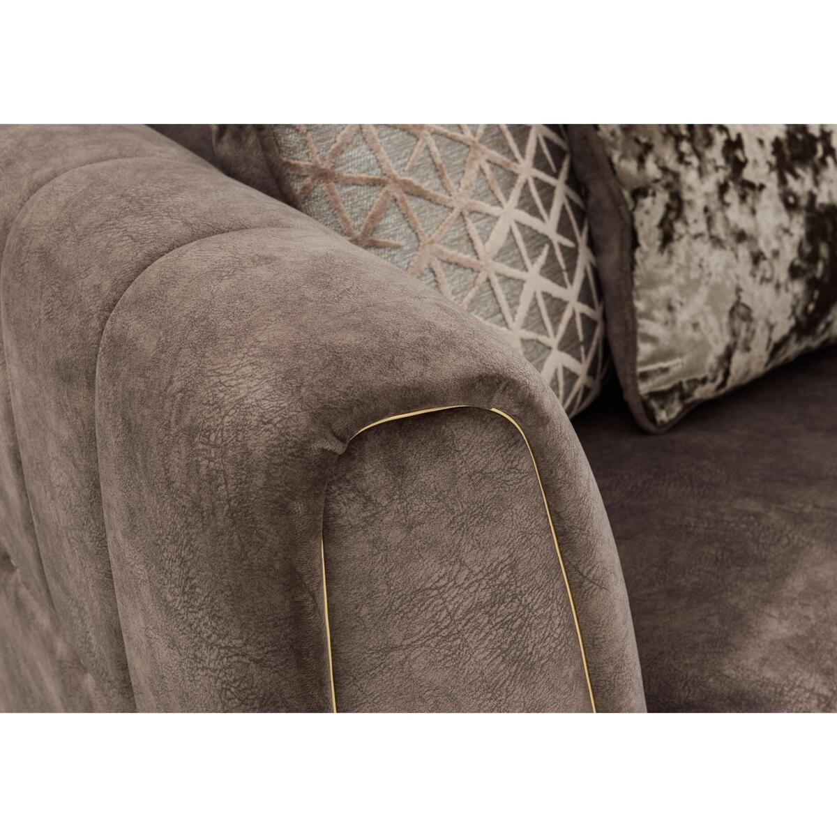 Ariana 4 Seater Classic Back Fabric Sofa - Grey – image 3