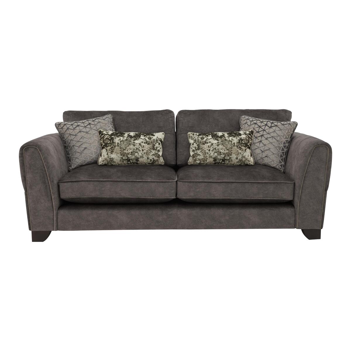 Ariana 4 Seater Classic Back Fabric Sofa - Grey – image 1