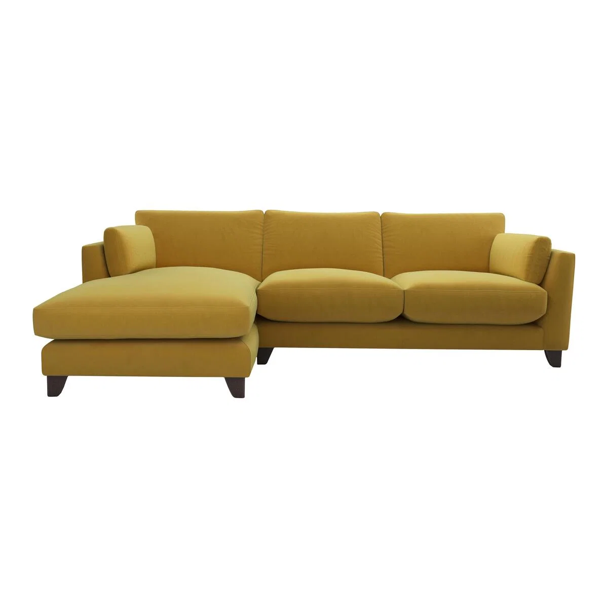 The Lounge Co. - Peyton 3 Seater Fabric Chaise End Sofa - Yellow