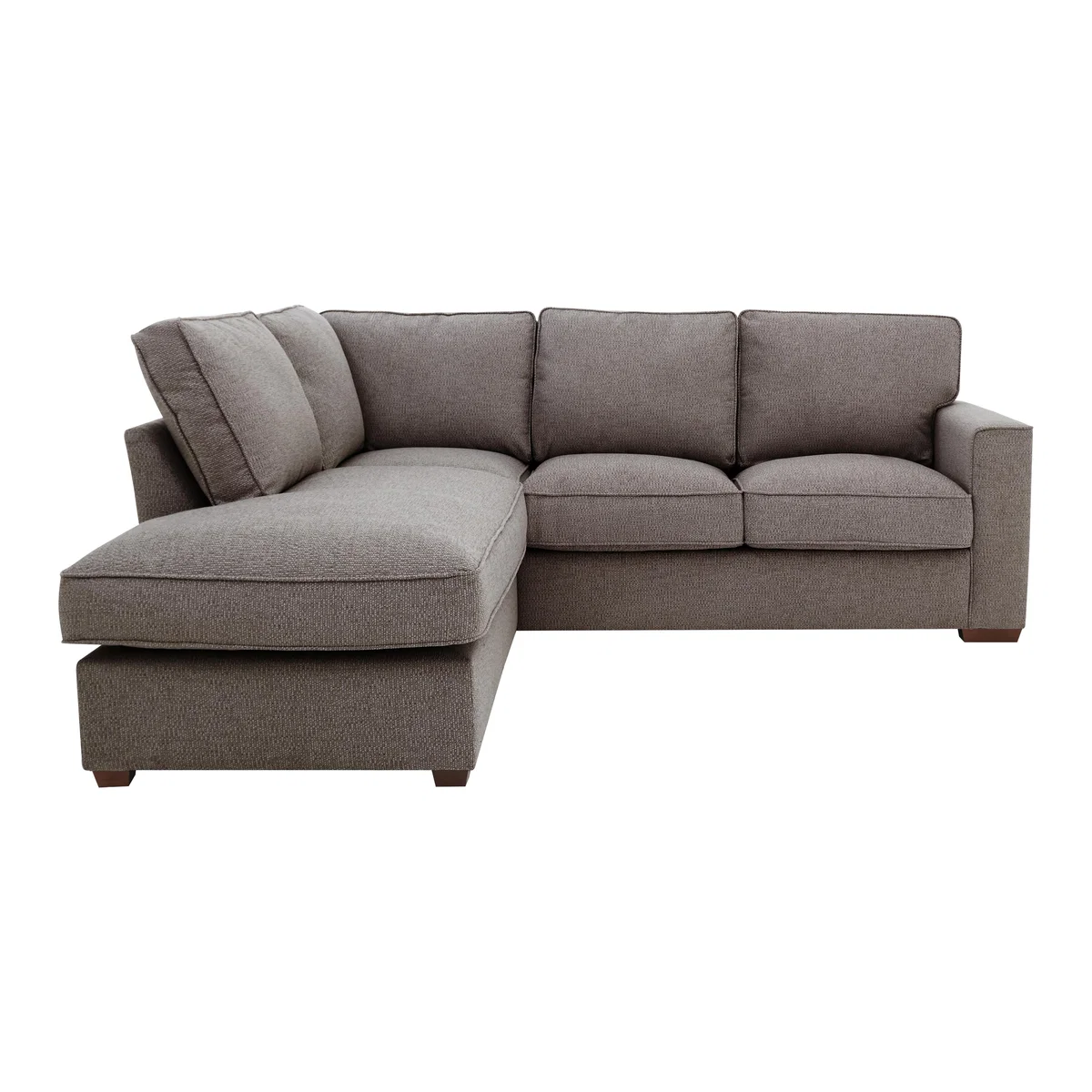 Comfi Fabric Classic Back Corner Sofa with Chaise End Sofa Bed - Grey