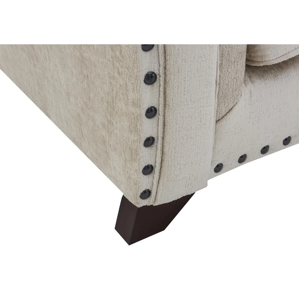 Holly 2 Seater Pillow Back Fabric Sofa with Studs - Grey – image 3