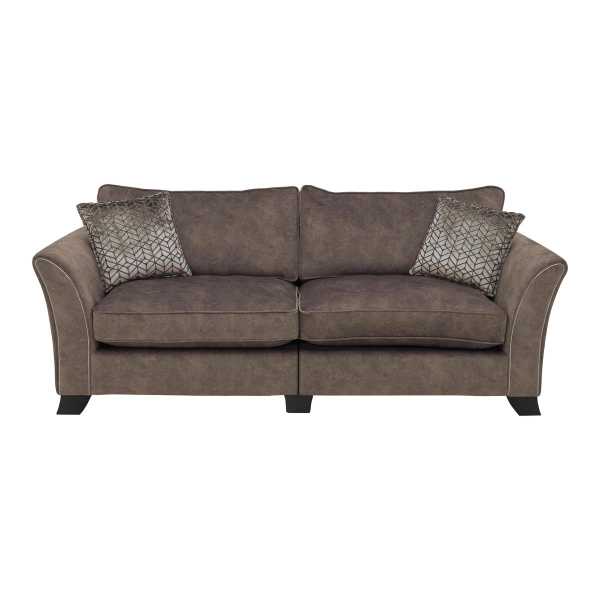 Amora 4 Seater Fabric Split Classic Back Sofa - Brown - By Furniture Village – image 1