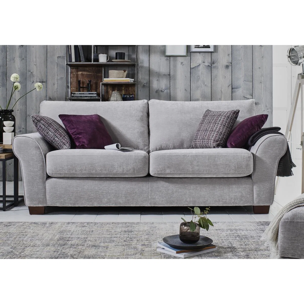 Rosie 3 Seater Fabric Sofa - Grey – image 2