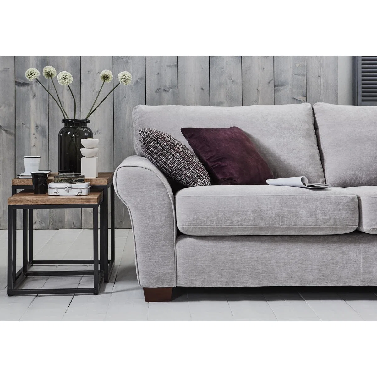 Rosie 3 Seater Fabric Sofa - Grey – image 3