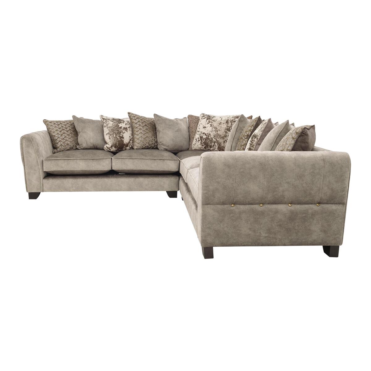 Ariana Large Pillow Back Fabric Corner Sofa - Beige – image 1