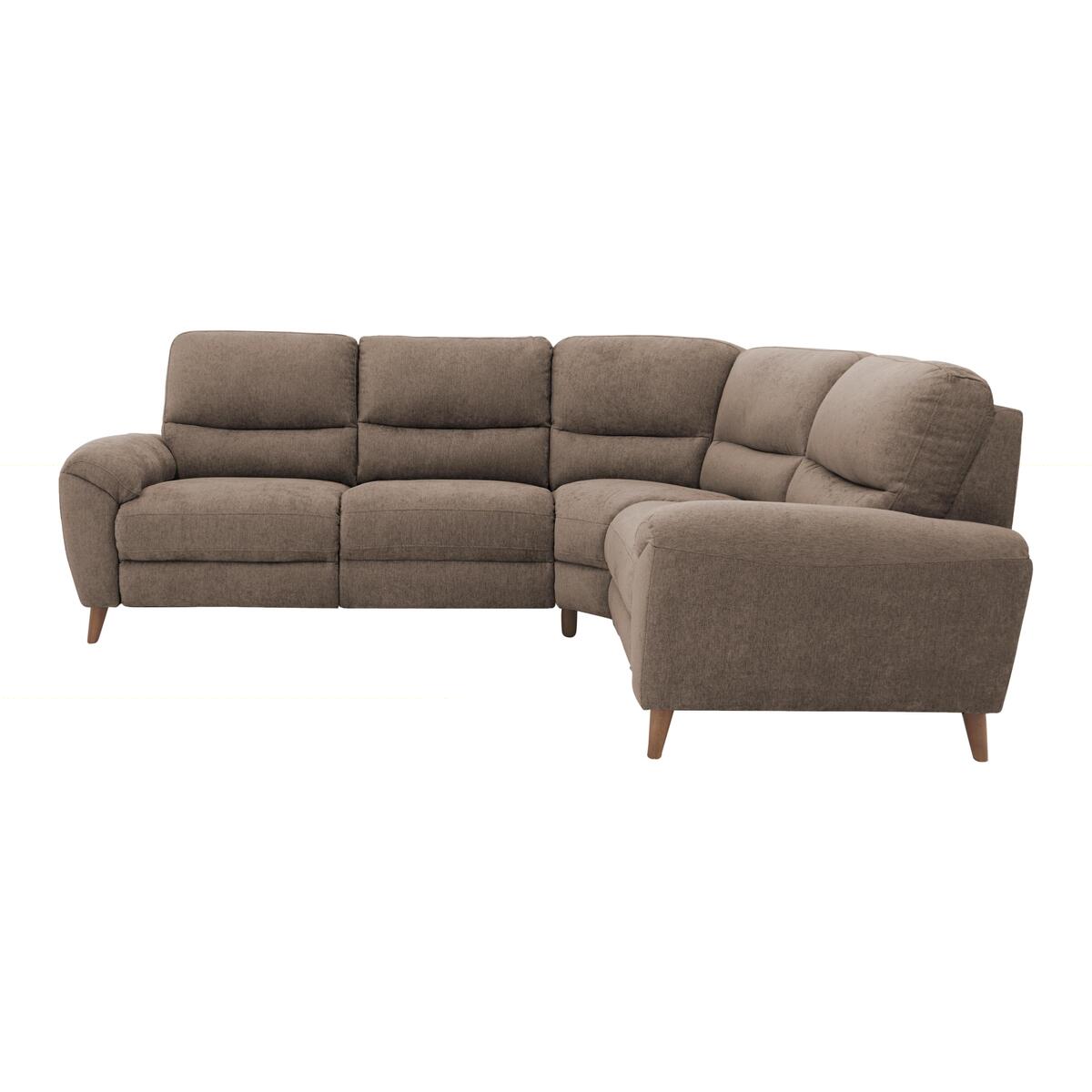 Silverstone Compact Fabric Power Recliner Corner Sofa - Brown