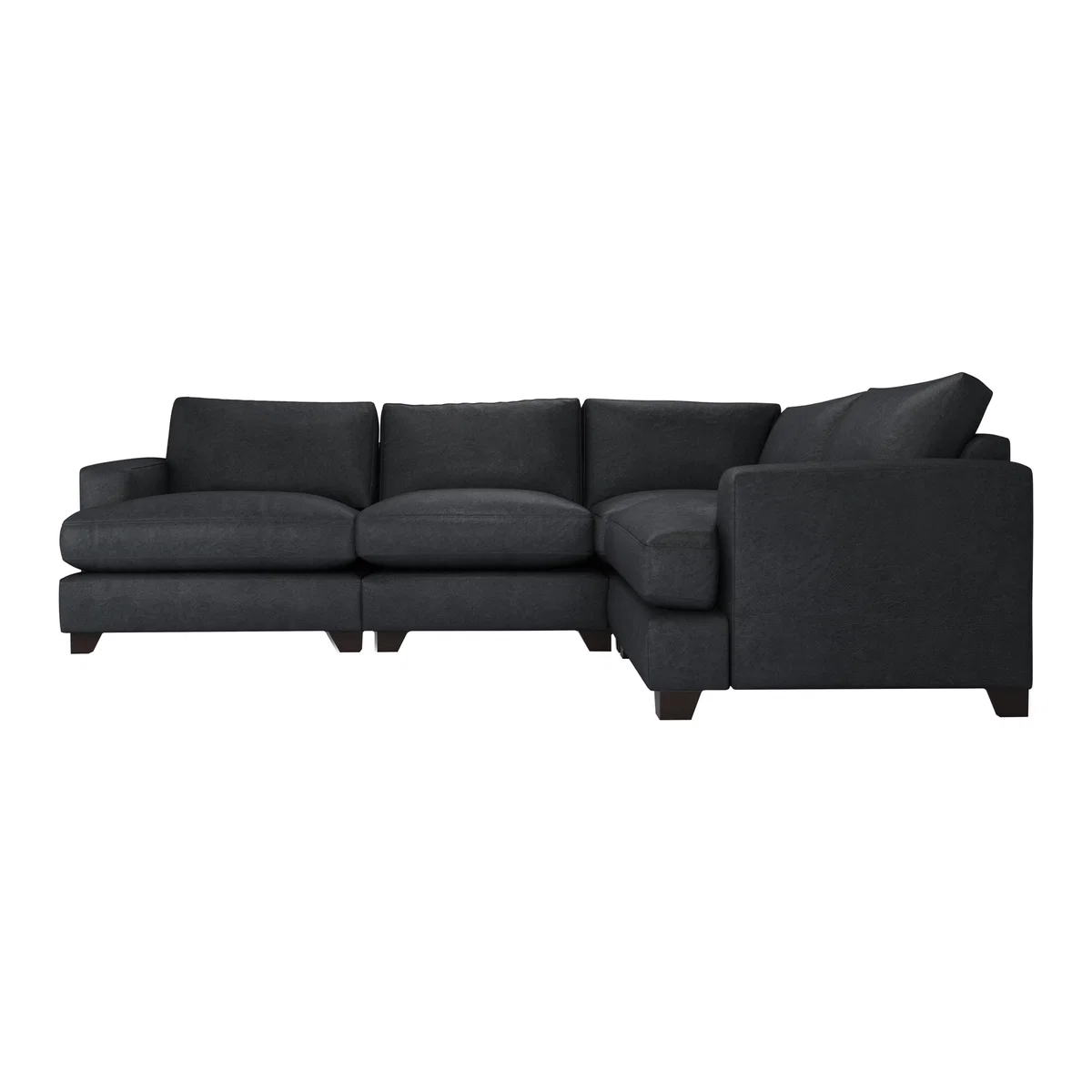 The Lounge Co. - Lorrie Small Leather Corner Sofa - Black