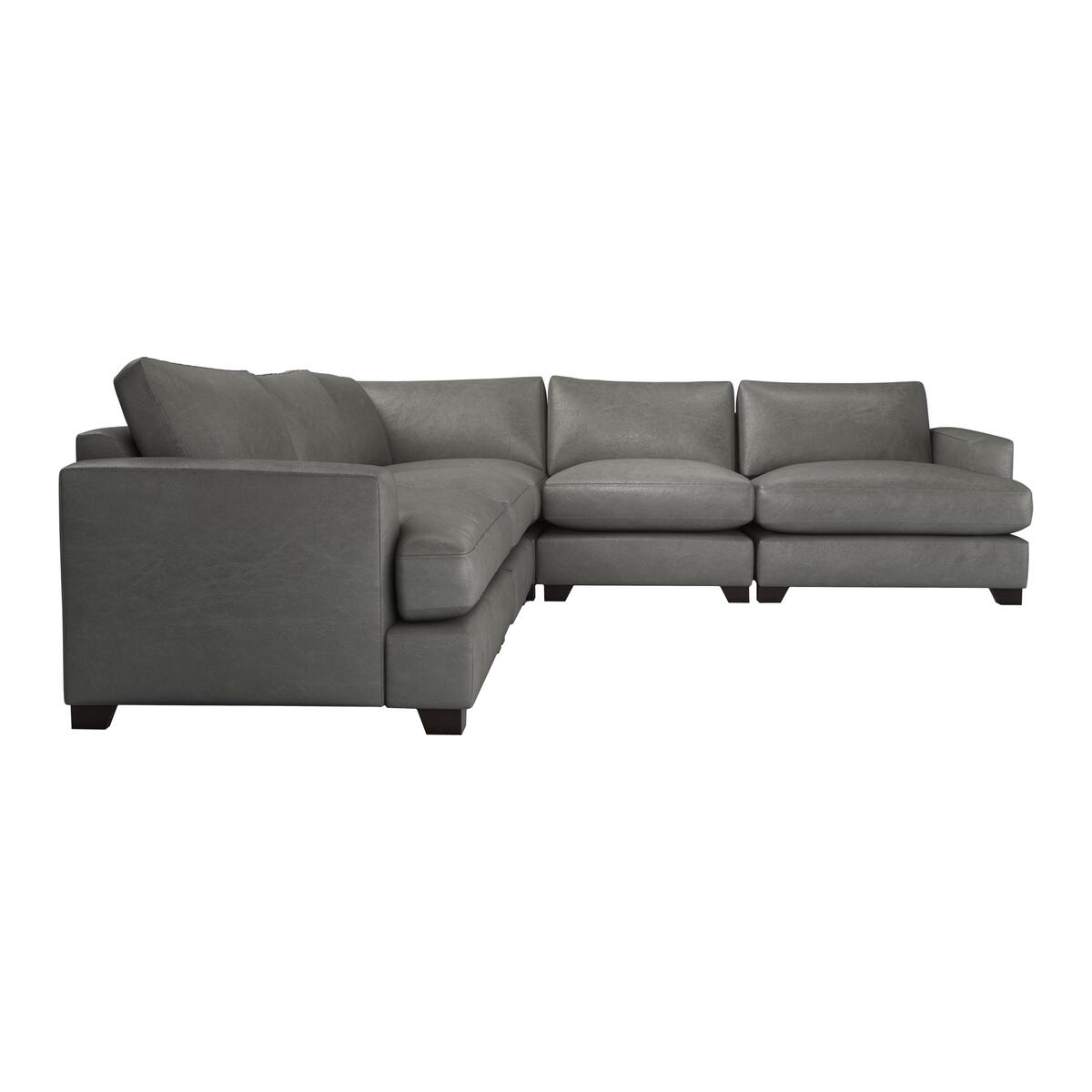The Lounge Co. - Lorrie Large Leather Corner Sofa - Grey – image 1