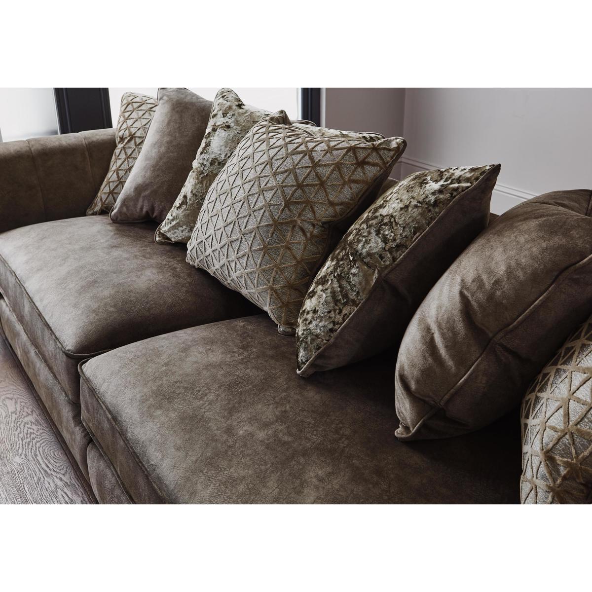 Ariana 4 Seater Pillow Back Fabric Sofa - Brown - By Furniture Village – image 4