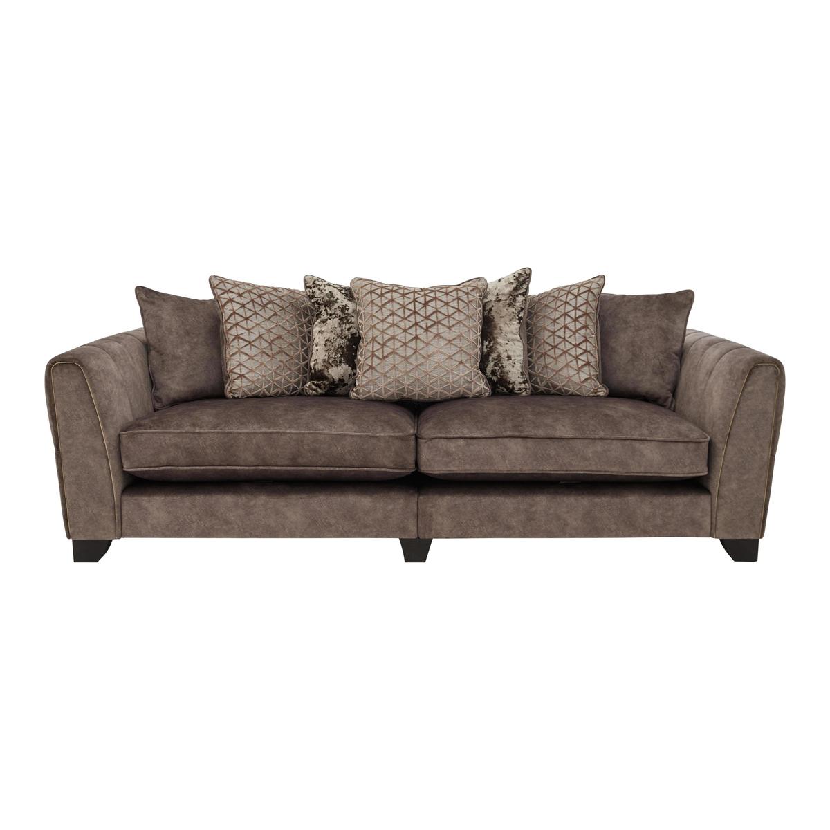 Ariana 4 Seater Pillow Back Fabric Sofa - Brown - By Furniture Village – image 2