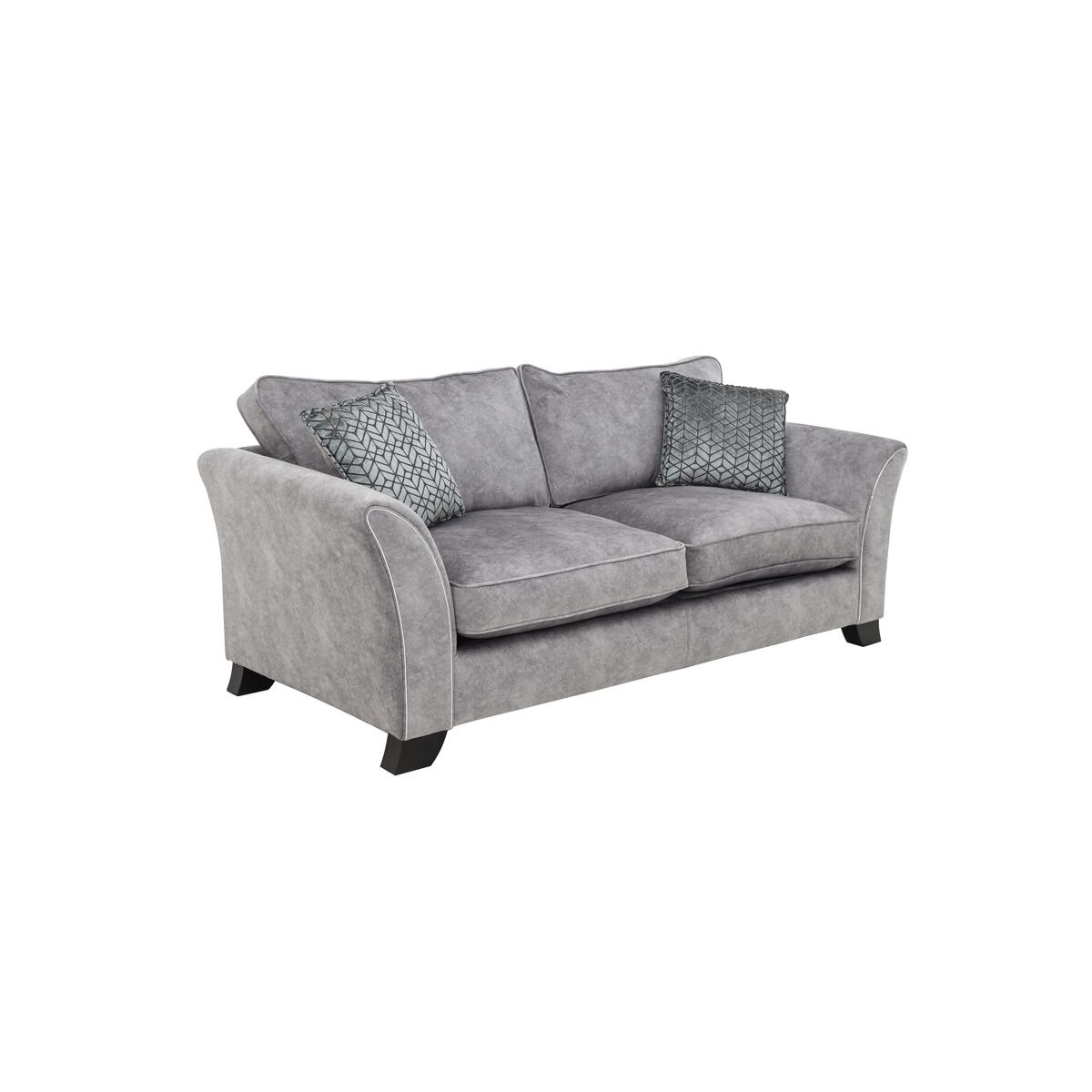 Amora 4 Seater Fabric Classic Back Sofa - Silver – image 4