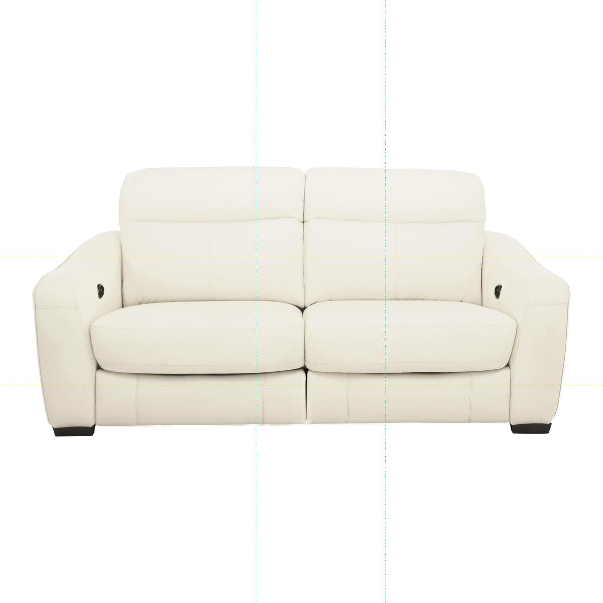 Cressida 2 Seater Leather Recliner Sofa - White- World of Leather
