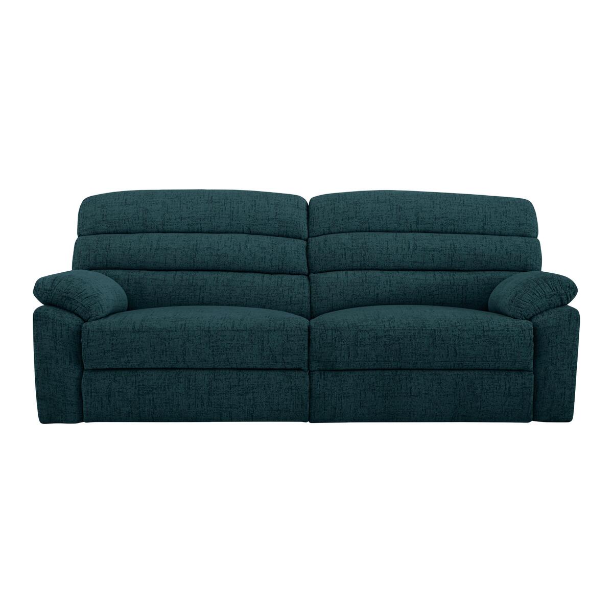 Comfort Story - Page 3 Seater Fabric Manual Recliner Sofa - Teal