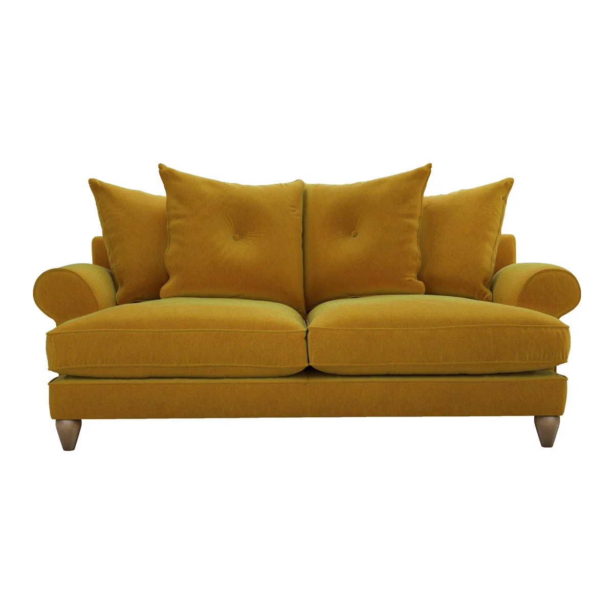 The Lounge Co. - Bronwyn 3 Seater Fabric Scatter Back Sofa - Yellow – image 1