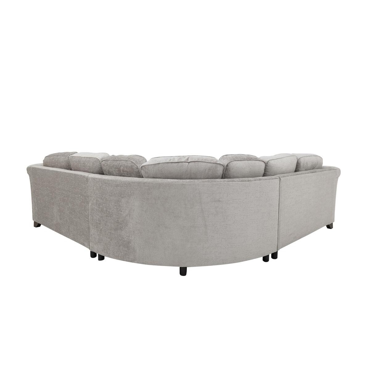 Holly Large Classic Back Fabric Corner Sofa with Studs - Silver – image 5