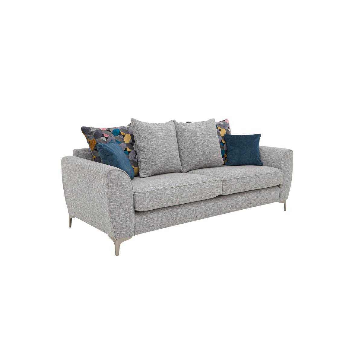 Isla 3 Seater Fabric Pillow Back Sofa - Grey – image 4