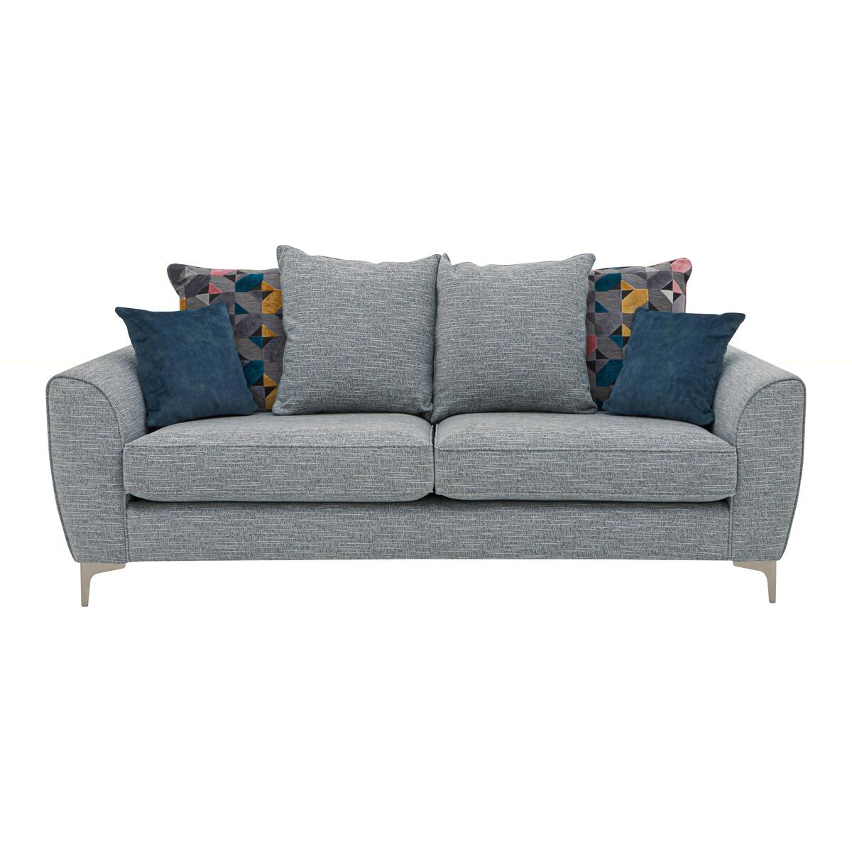 Isla 3 Seater Fabric Pillow Back Sofa - Grey – image 1