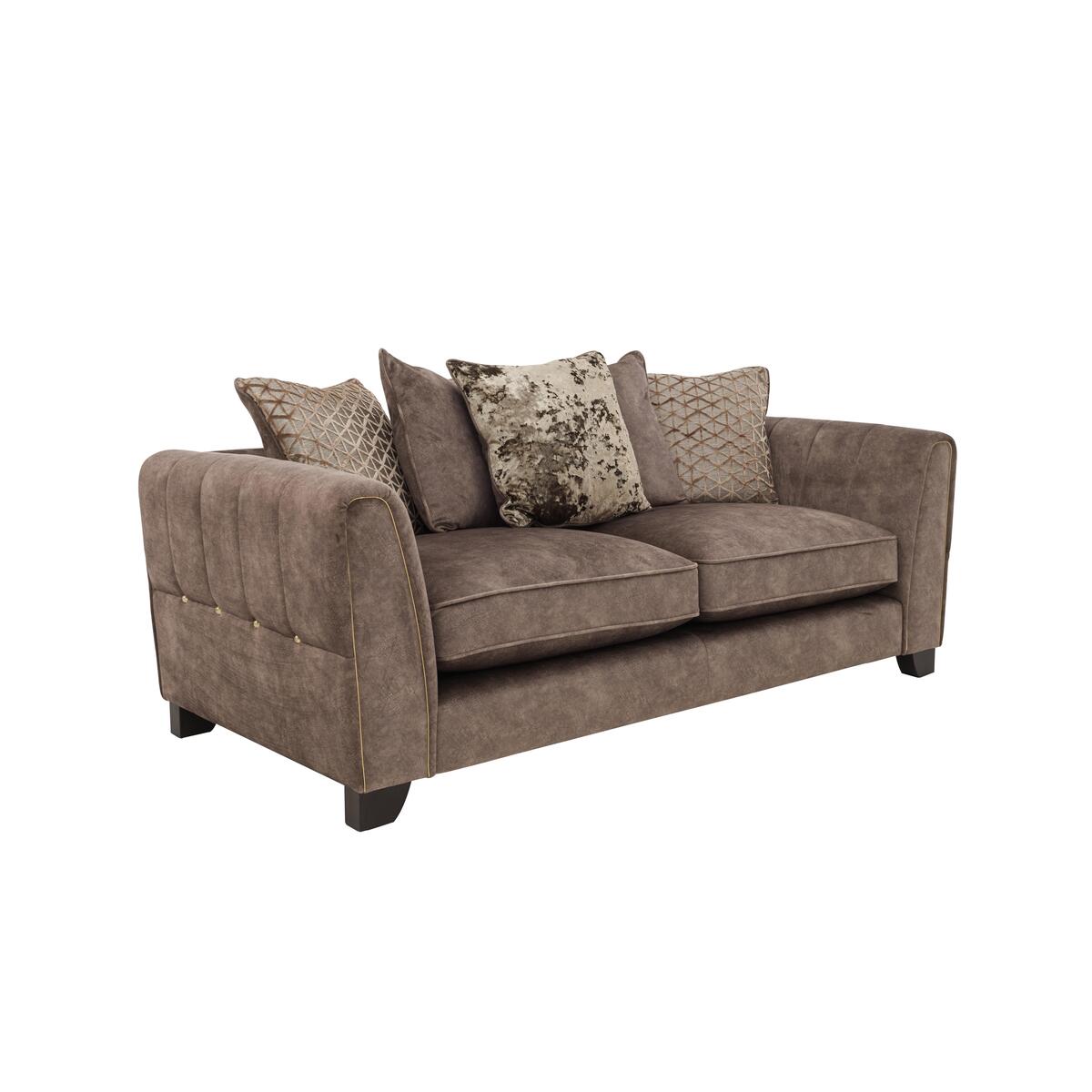 Ariana 3 Seater Pillow Back Fabric Sofa - Grey – image 5