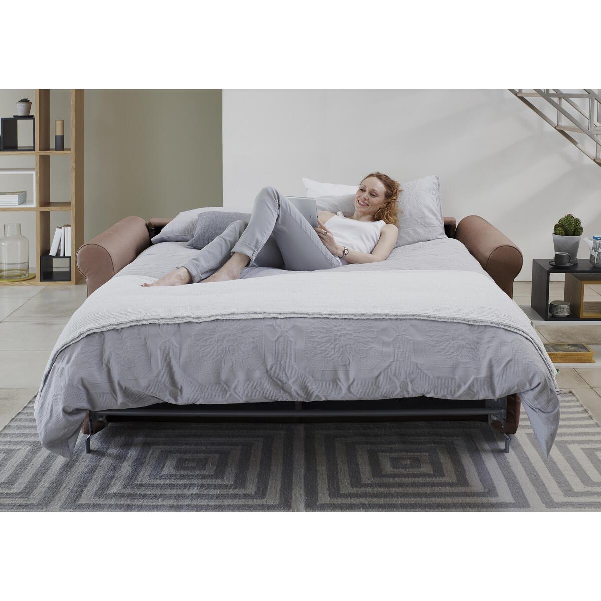 Nicoletti - Alcova 2.5 Seater Fabric Sofa Bed with Scroll Arms - Black – image 3