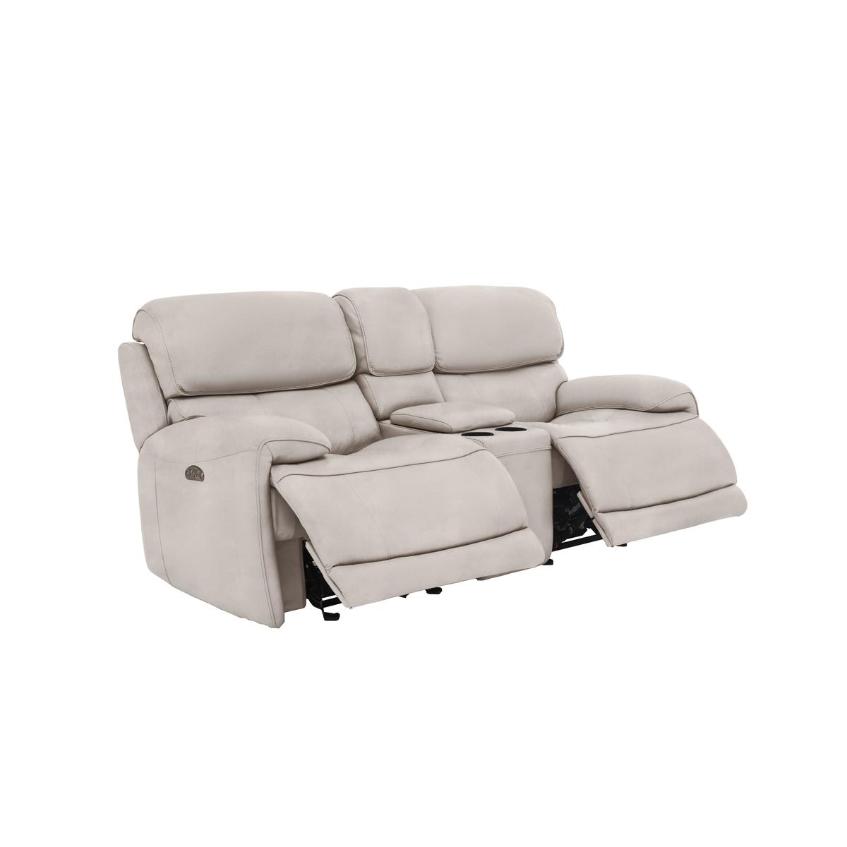 Rocco 2 Seater Fabric Power Rocker Sofa with Cupholders - Blue - By Furniture Village – image 2