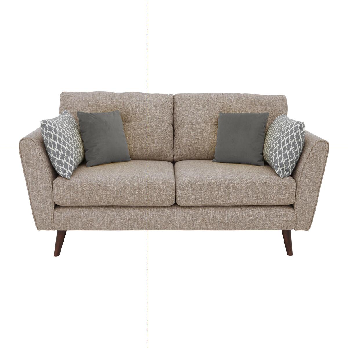 Connection 2 Seater Classic Back Fabric Sofa - Beige – image 1