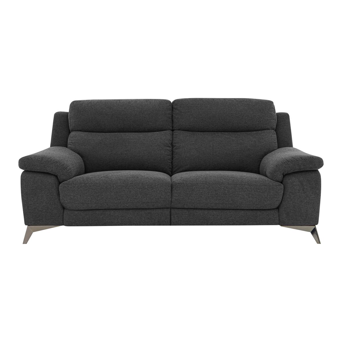 Missouri 3 Seater Fabric Sofa - Black