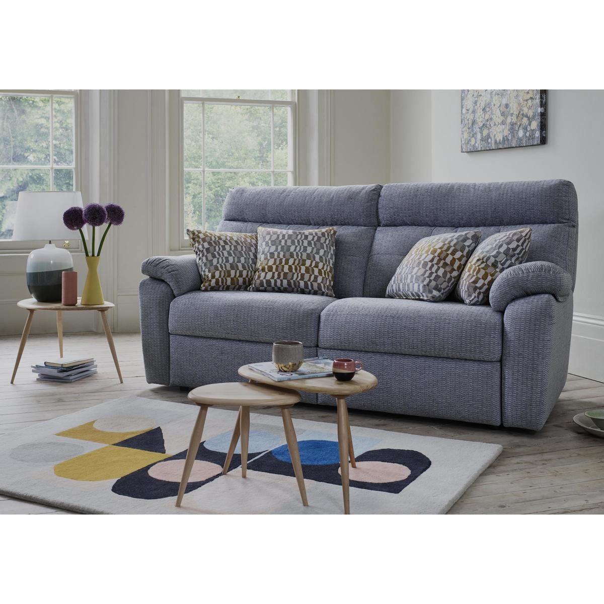 G Plan - Miller 3 Seater Fabric Manual Recliner Sofa - Beige – image 2