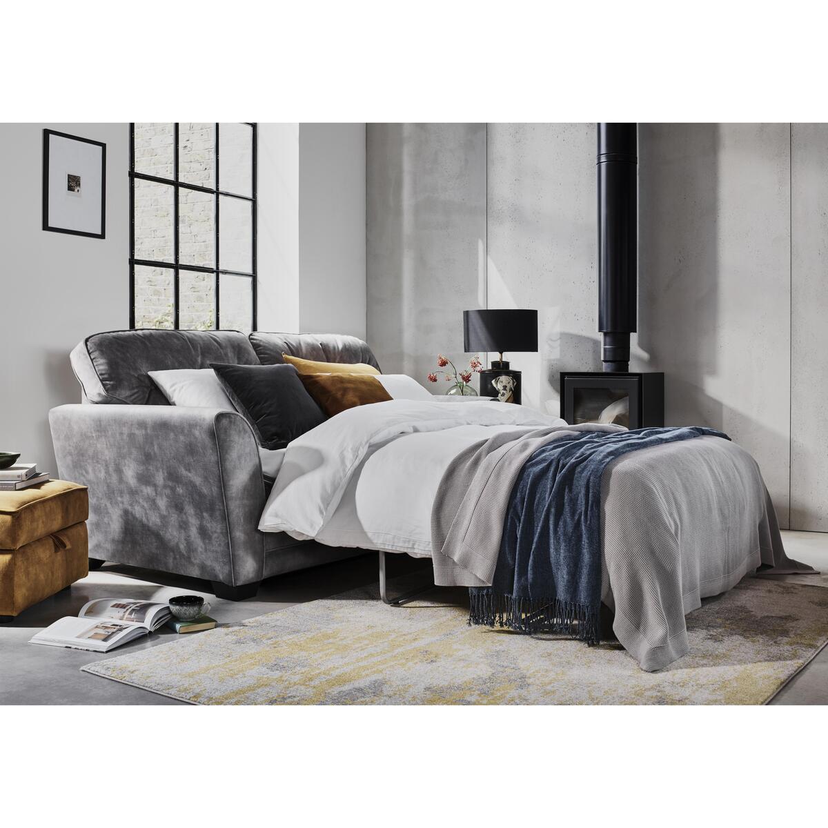 Nelly 3 Seater Fabric Sofabed - Cream – image 3