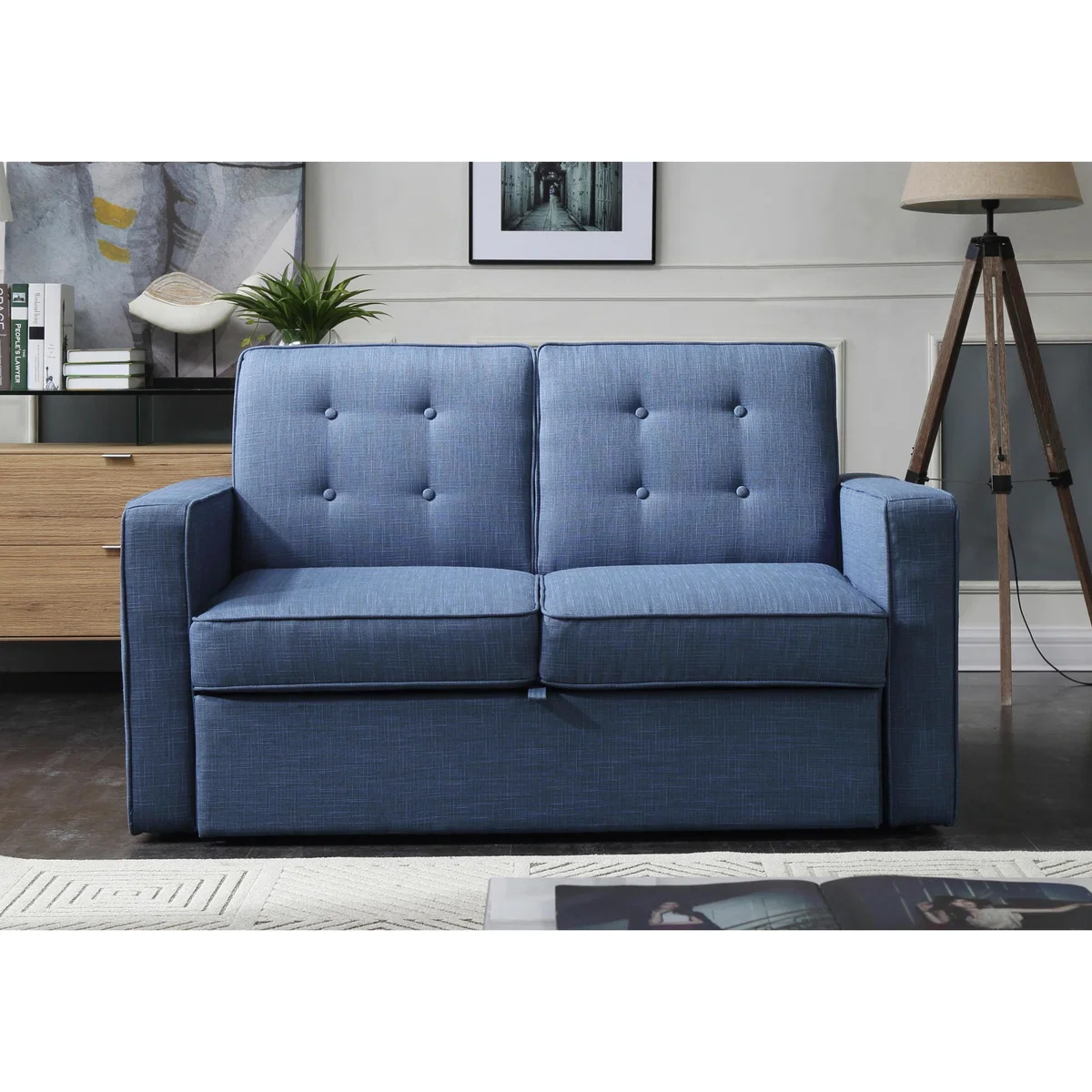 Julia Fabric Sofa Bed - Blue - By Furniture Village – image 3