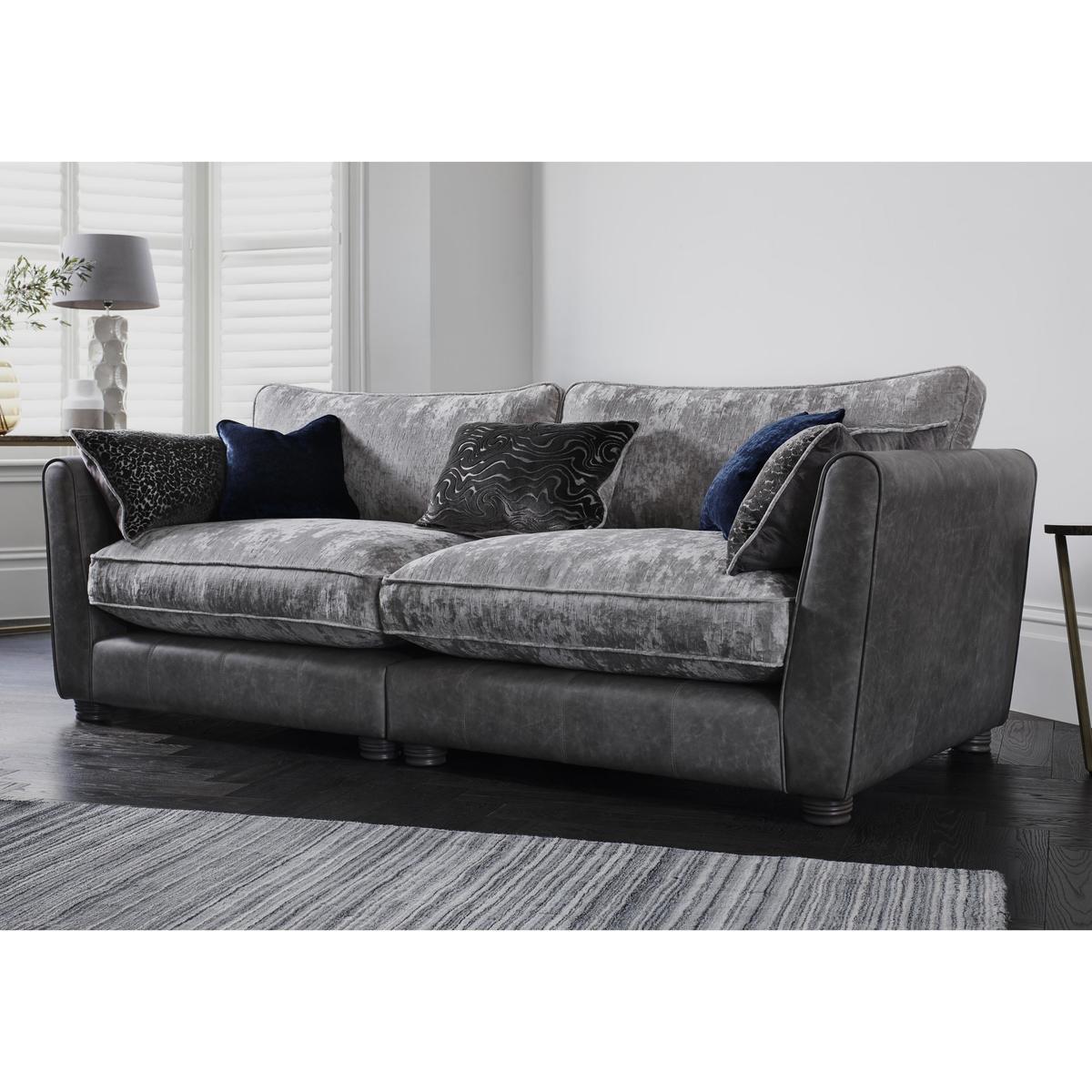 Inspiration 4 Seater Classic Back Sofa - Grey - By Furniture Village – image 3