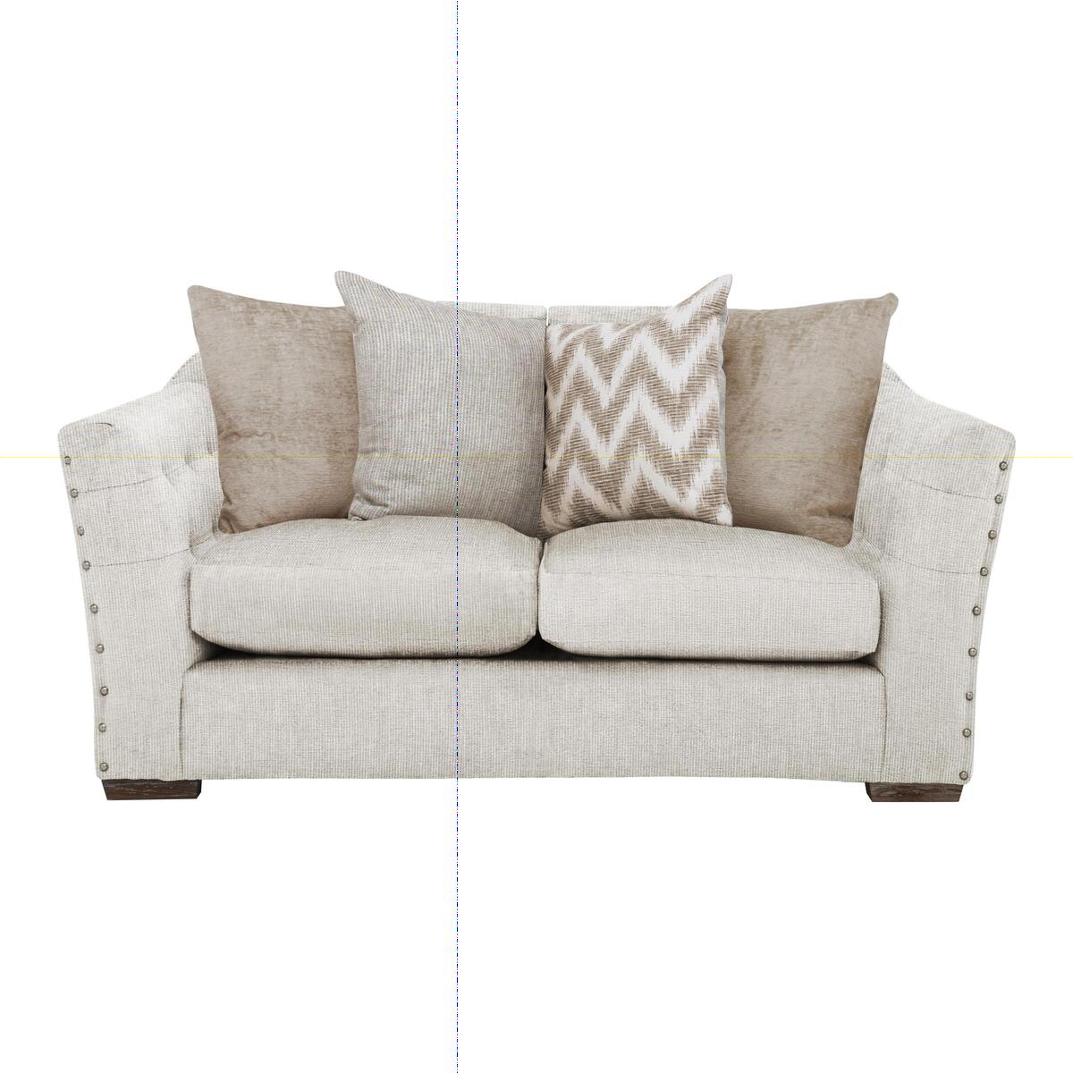 Devine 2 Seater Pillow Back Fabric Sofa - Beige – image 1