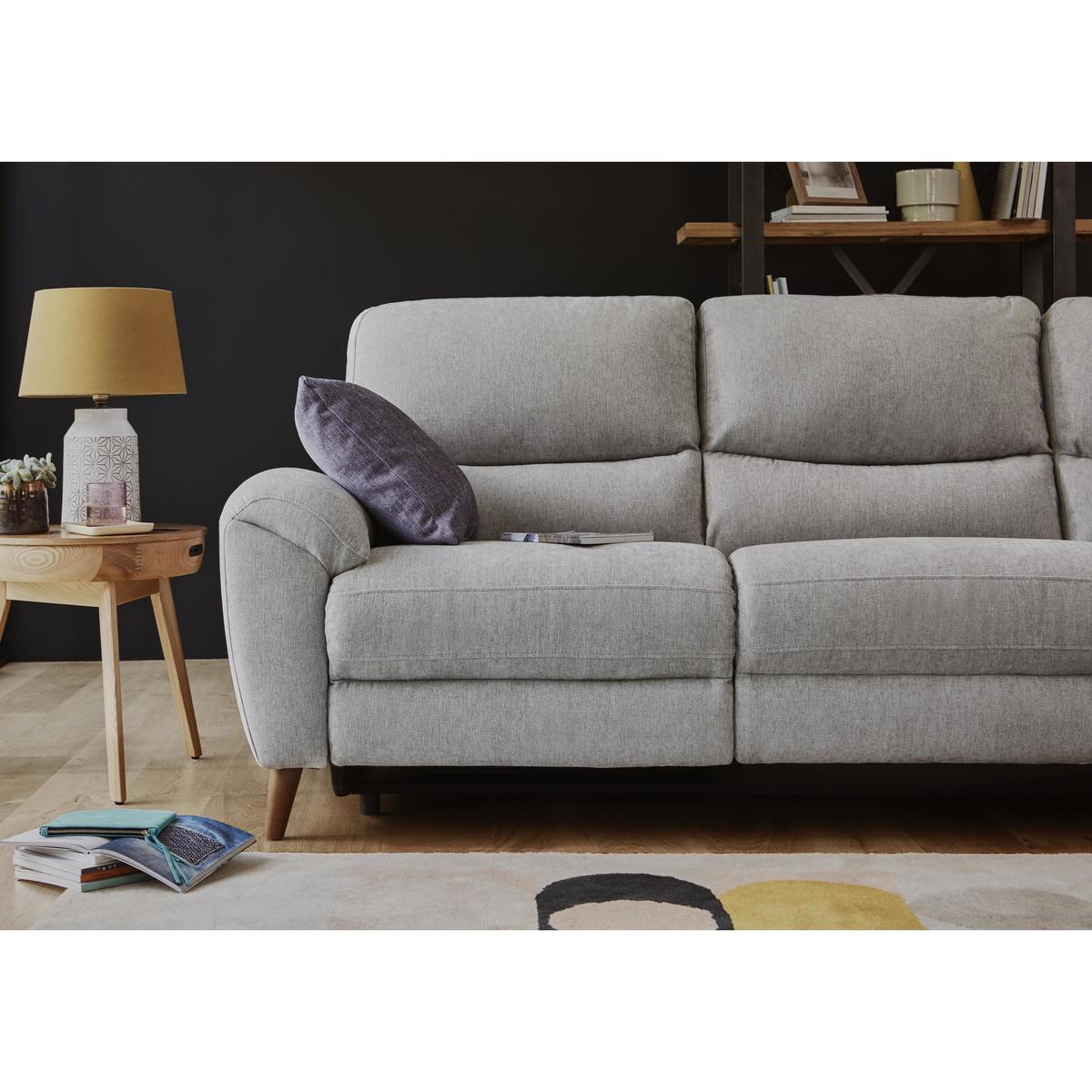 Silverstone Compact Fabric Power Recliner Corner Sofa - Beige - By Furniture Village – image 3