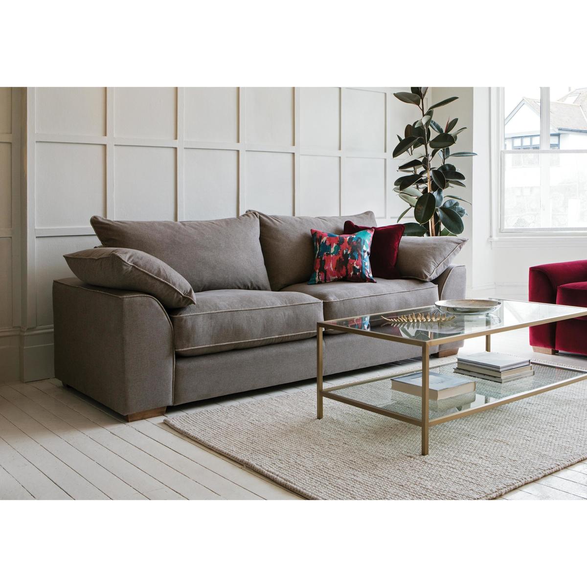 Collins and Hayes - Jarvis Large Fabric Sofa with Piping - Grey – image 2