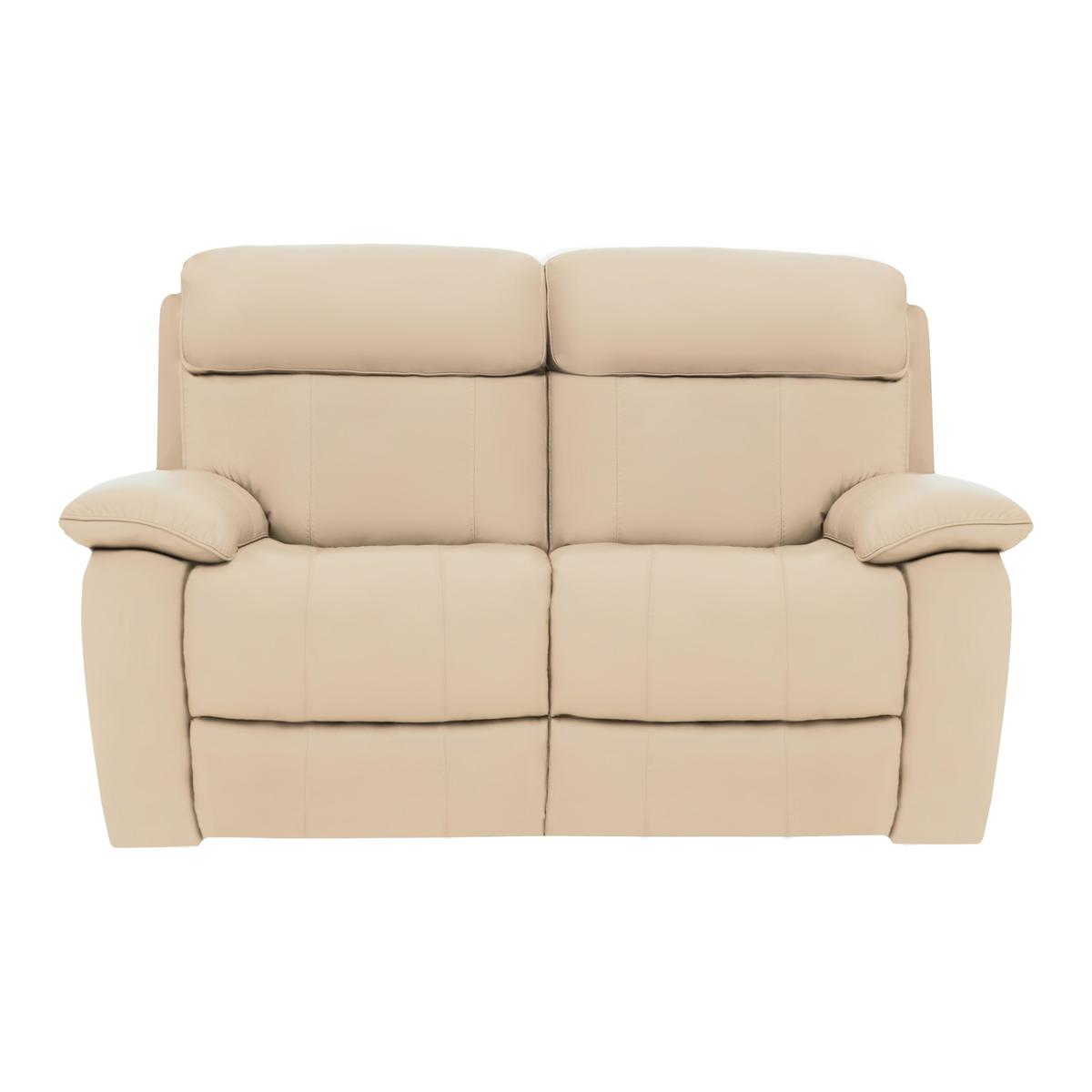 World of Leather - Moreno 2 Seater Leather Manual Recliner Sofa - Beige – image 1