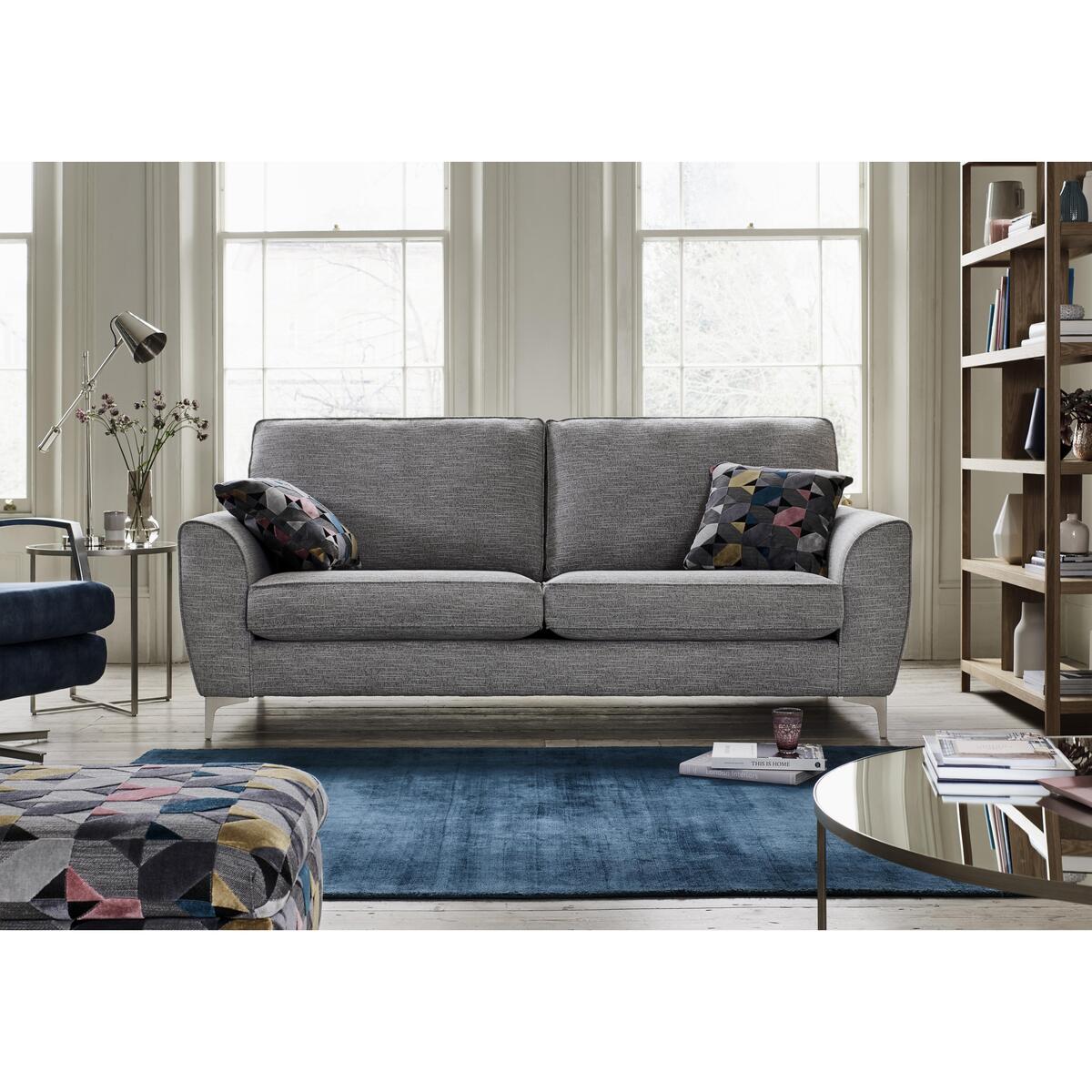 Isla 4 Seater Classic Back Fabric Sofa - Grey – image 2