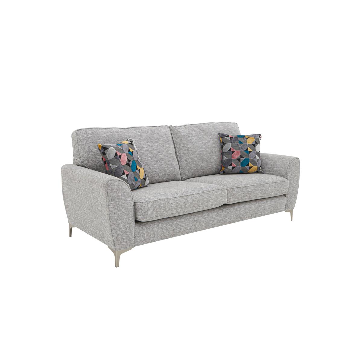 Isla 4 Seater Classic Back Fabric Sofa - Grey – image 5