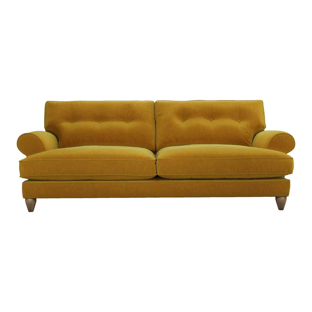 The Lounge Co. - Bronwyn 4 Seater Fabric Classic Back Sofa - Yellow – image 1