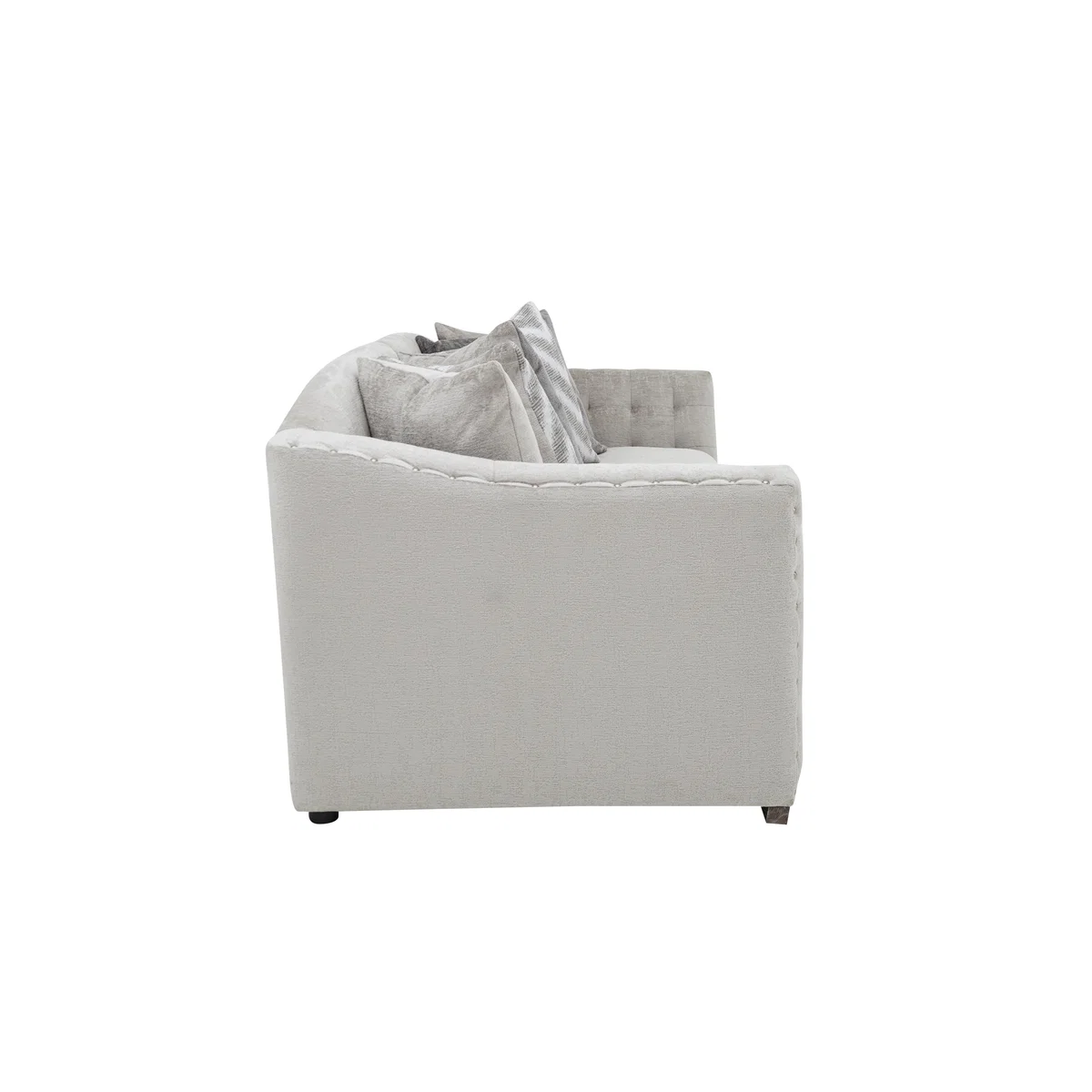 Devine 3 Seater Pillow Back Fabric Split Back Sofa - Silver – image 2
