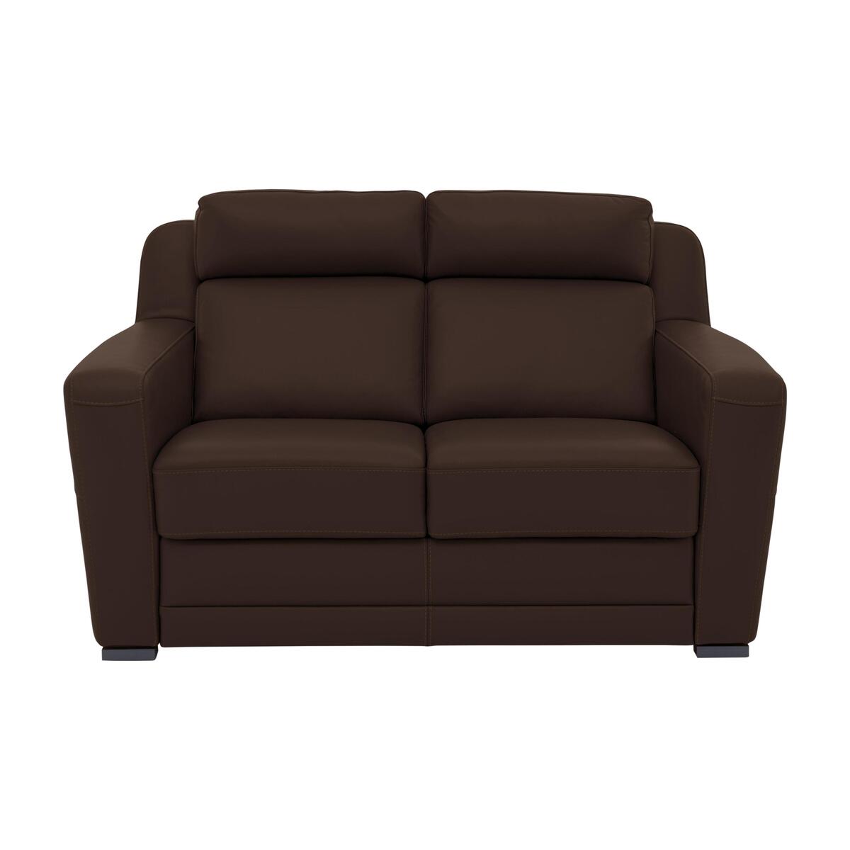 Nicoletti - Matera 2 Seater Leather Static Sofa with Box Arm - Brown – image 1