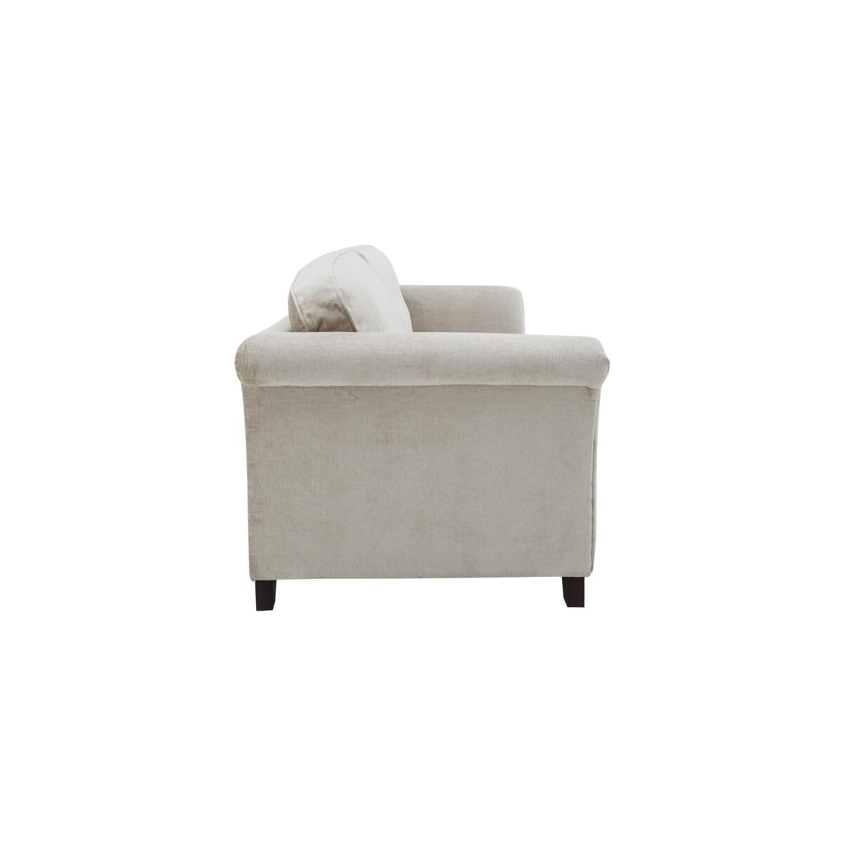 Holly 3 Seater Classic Back Fabric Sofa with Studs - Grey – image 3