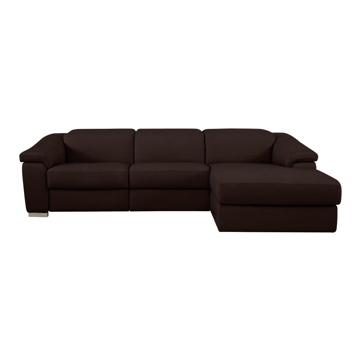 Nicoletti - Nicoletti Galileo 3 Seater Leather Moving Chaise Recliner Sofa - Brown