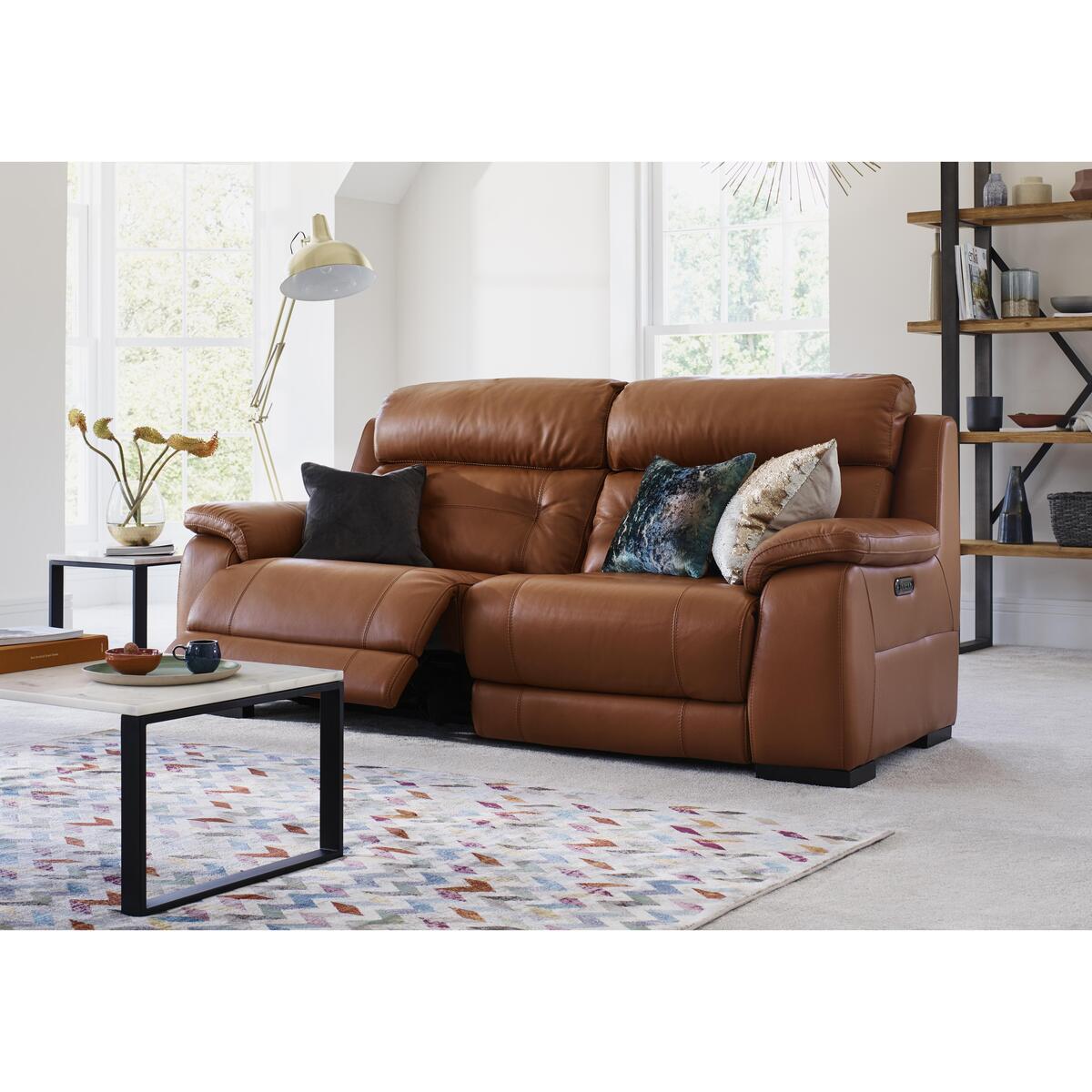 Ease 3 Seater Leather Recliner Sofa - Red – image 2