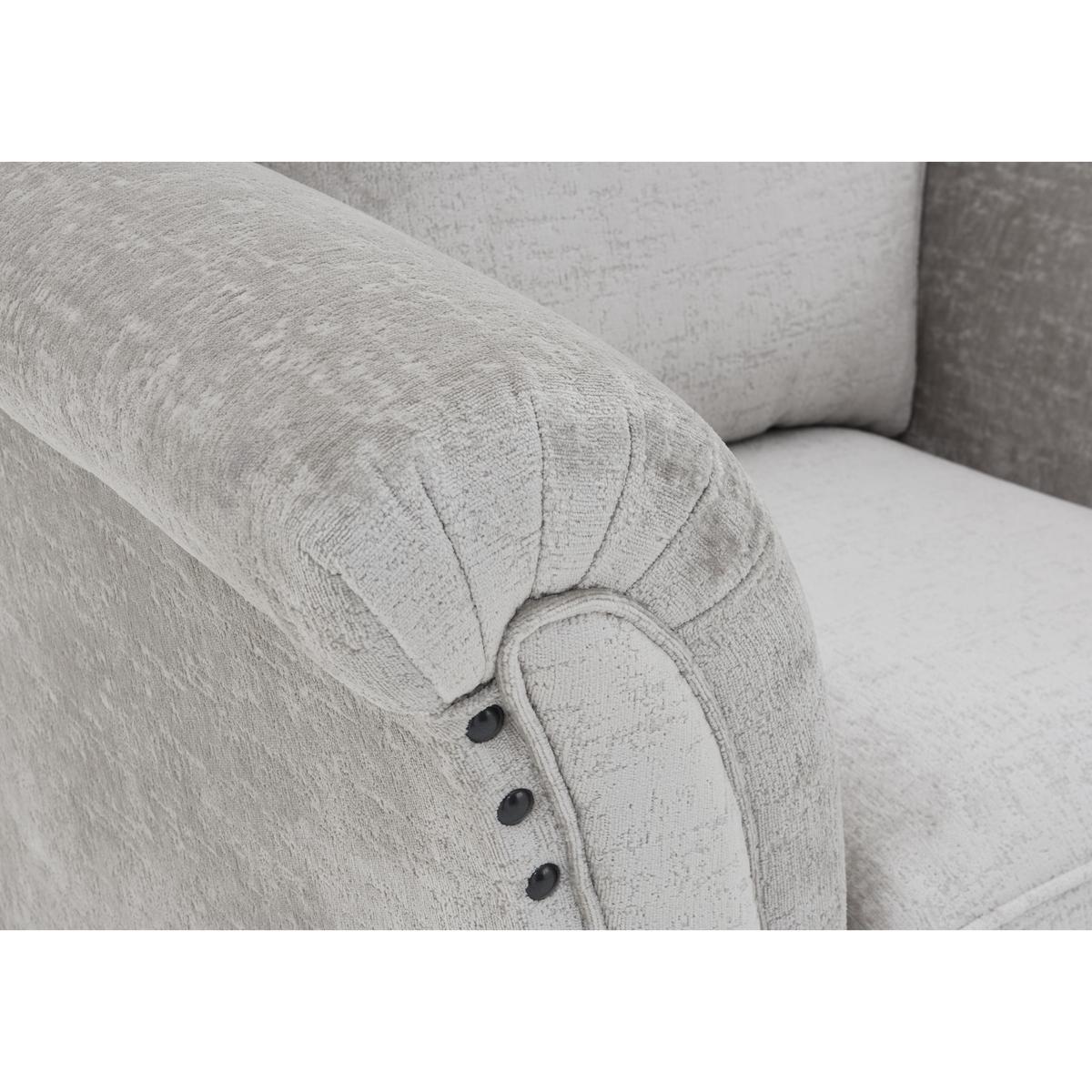 Holly Small Classic Back Fabric Corner Sofa with studs - Cream - By Furniture Village – image 2