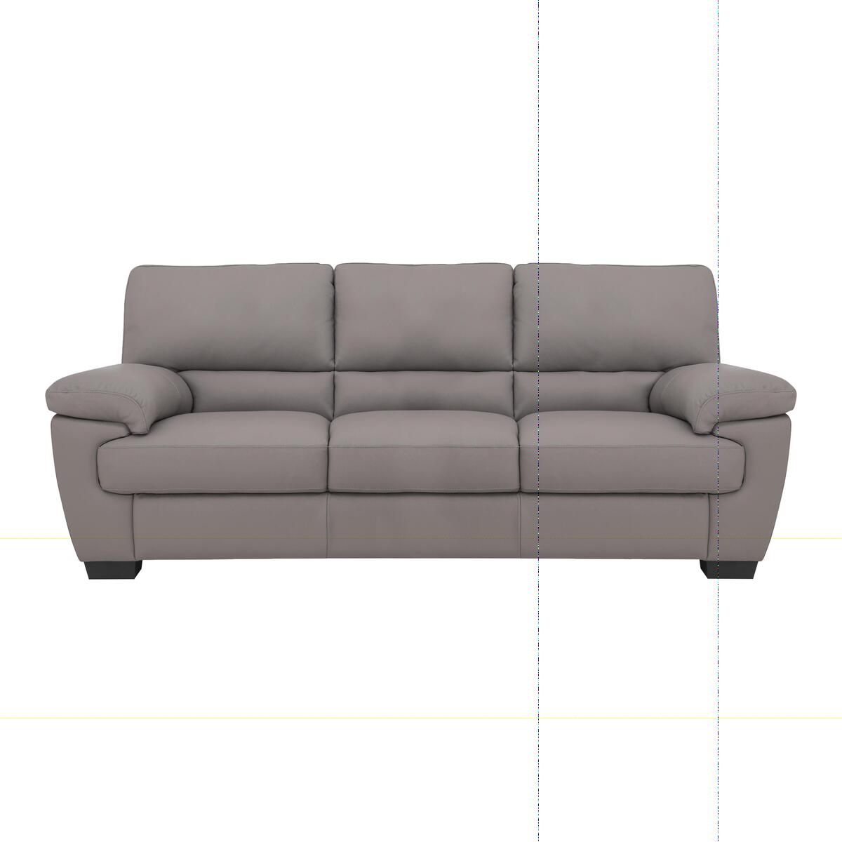 Lazio 3 Seater Leather Sofa - Grey – image 1
