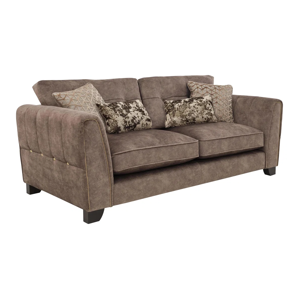Ariana 4 Seater Classic Back Fabric Sofa - Brown - By Furniture Village – image 1
