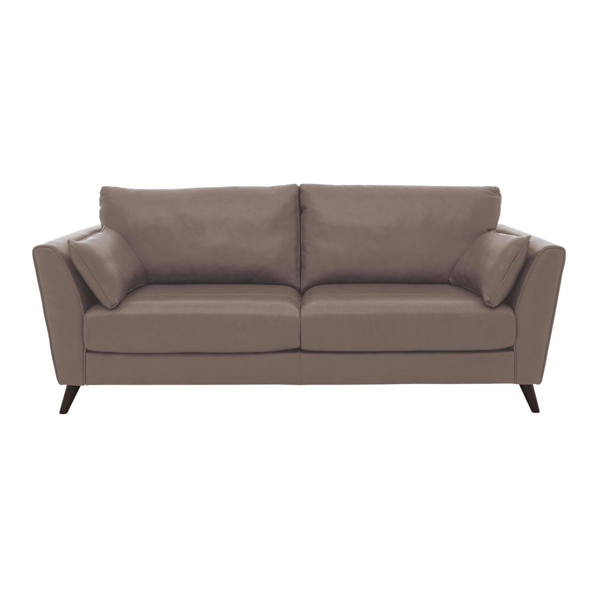 Oceano 3 Seater Leather Sofa - Beige - By Furniture Village – image 1